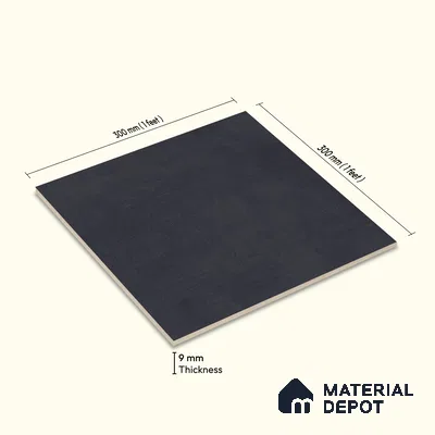 Moroccan Wall & Floor Tile TL 10825 Obsidian Shadow 1 ft x 1 ft Matt Luster Finish Ceramic Tile - 10 mm | Suitable For Kitchen, Bathroom, Balcony | Please Expect a Slight Variation of Pattern