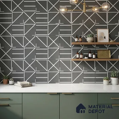 Moroccan Wall & Floor Tile TL 10827 Onyx Echo 1 ft x 1 ft Matt Luster Finish Ceramic Tile - 10 mm | Random Design | Suitable For Kitchen, Bathroom, Balcony | Please Expect a Slight Variation of Pattern