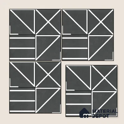 Moroccan Wall & Floor Tile TL 10827 Onyx Echo 1 ft x 1 ft Matt Luster Finish Ceramic Tile - 10 mm | Random Design | Suitable For Kitchen, Bathroom, Balcony | Please Expect a Slight Variation of Pattern