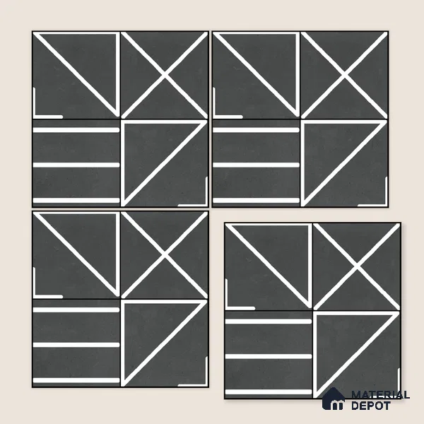 Moroccan Wall & Floor Tile TL 10827 Onyx Echo 1 ft x 1 ft Matt Luster Finish Ceramic Tile - 10 mm | Random Design | Suitable For Kitchen, Bathroom, Balcony | Please Expect a Slight Variation of Pattern