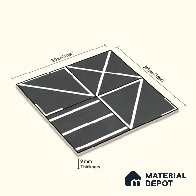 Moroccan Wall & Floor Tile TL 10827 Onyx Echo 1 ft x 1 ft Matt Luster Finish Ceramic Tile - 10 mm | Random Design | Suitable For Kitchen, Bathroom, Balcony | Please Expect a Slight Variation of Pattern