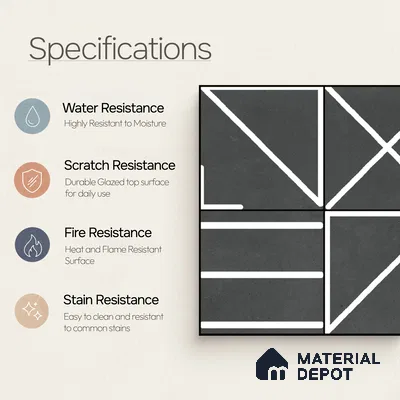 Moroccan Wall & Floor Tile TL 10827 Onyx Echo 1 ft x 1 ft Matt Luster Finish Ceramic Tile - 10 mm | Random Design | Suitable For Kitchen, Bathroom, Balcony | Please Expect a Slight Variation of Pattern
