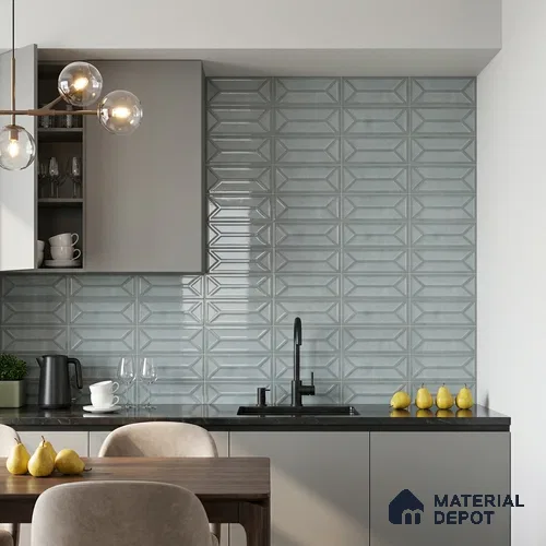 Faux Subway Wall Tile TL 10838 C  1 ft x 1 ft Glossy Finish Ceramic Tile - 9 mm | Please Expect a Slight Variation of Pattern
