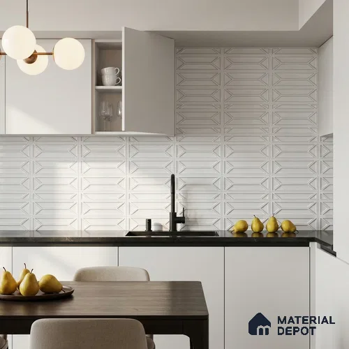 Faux Subway Wall Tile TL 10838 D 1 ft x 1 ft Glossy Finish Ceramic Tile - 9 mm | Please Expect a Slight Variation of Pattern