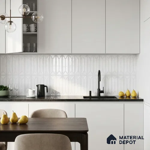 Faux Subway Wall Tile TL 10838 E 1 ft x 1 ft Glossy Finish Ceramic Tile - 9 mm | Please Expect a Slight Variation of Pattern