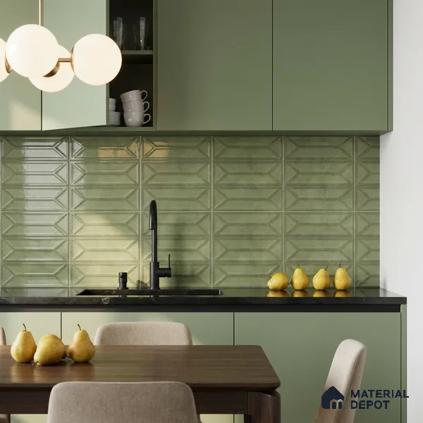 Faux Subway Wall Tile TL 10838 1 ft x 1 ft Glossy Finish Ceramic Tile - 9 mm | Please Expect a Slight Variation of Pattern