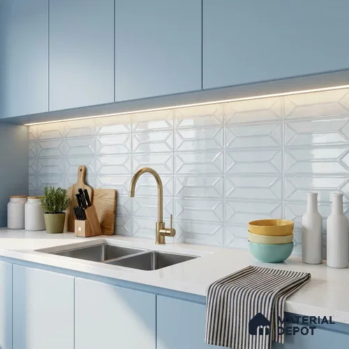 Faux Subway Wall Tile TL 10838 G 1 ft x 1 ft Glossy Finish Ceramic Tile - 9 mm | Please Expect a Slight Variation of Pattern