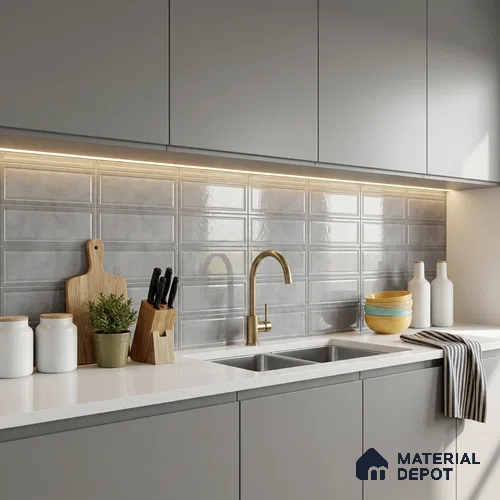 Faux Subway Wall Tile TL 10839 B 1 ft x 1 ft Glossy Finish Ceramic Tile - 9 mm | Please Expect a Slight Variation of Pattern