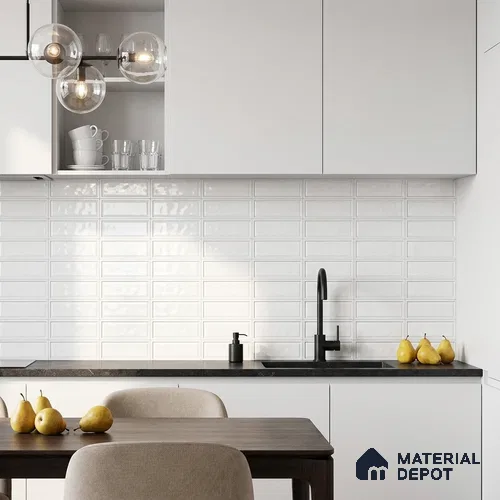 Faux Subway Wall Tile TL 10839 D 1 ft x 1 ft Glossy Finish Ceramic Tile - 9 mm | Please Expect a Slight Variation of Pattern