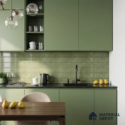 Faux Subway Wall Tile TL 10839 1 ft x 1 ft Glossy Finish Ceramic Tile - 9 mm | Please Expect a Slight Variation of Pattern