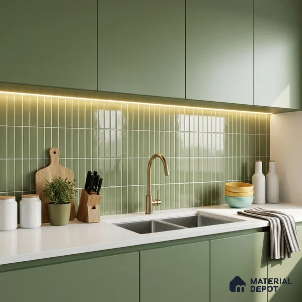 Faux Subway Wall Tile TL 10840 B 1 ft x 1 ft Glossy Finish Ceramic Tile - 9 mm | Please Expect a Slight Variation of Pattern