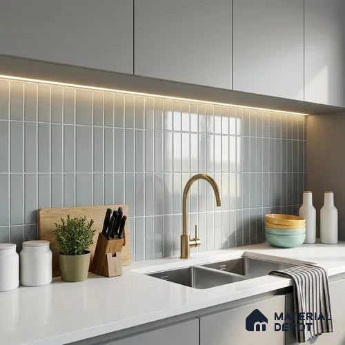 Faux Subway Wall Tile TL 10840 C 1 ft x 1 ft Glossy Finish Ceramic Tile - 9 mm | Please Expect a Slight Variation of Pattern