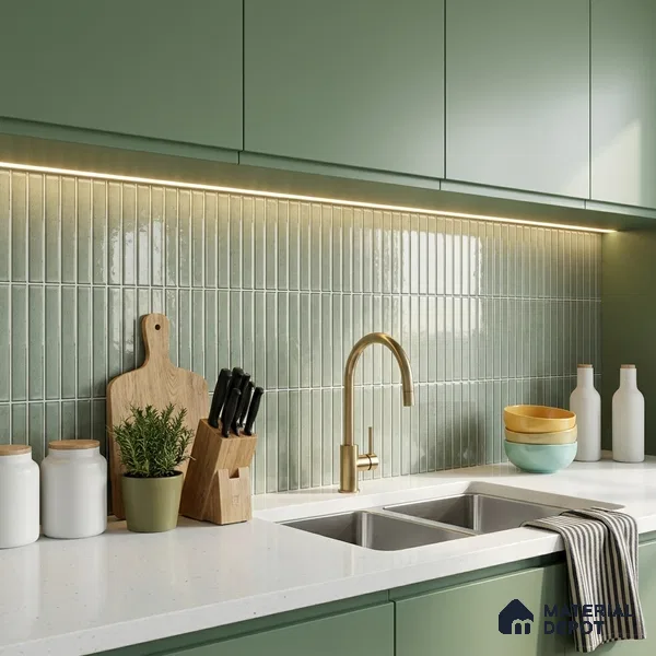 Faux Subway Wall Tile TL 10840 F 1 ft x 1 ft Glossy Finish Ceramic Tile - 9 mm | Please Expect a Slight Variation of Pattern
