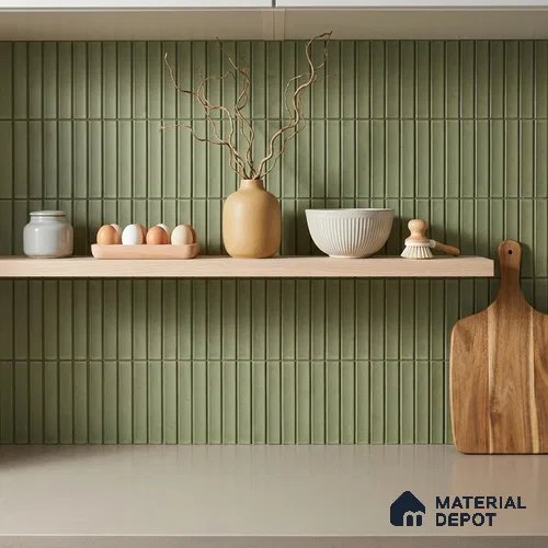 Faux Subway Wall Tile TL 10841 C 1 ft x 1 ft Glue Matte Finish Ceramic Tile - 9 mm | Please Expect a Slight Variation of Pattern