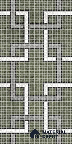 Faux Mosaic Floor & Wall Tile TL 10843 D Jade 4 ft x 2 ft Vitrified Granula Carving Matte Finish  - 9 mm | 4 Random Design | Suitable for Living Room, Bedroom, Dining, Kitchen & Bathroom