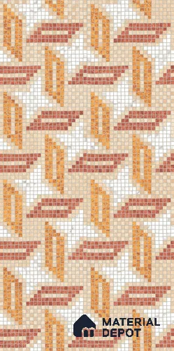 Faux Mosaic Floor & Wall Tile TL 10843 E Crimson 4 ft x 2 ft Vitrified Granula Carving Matte Finish - 9 mm | 4 Random Design | Suitable for Living Room, Bedroom, Dining, Kitchen & Bathroom