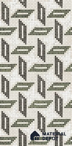 Faux Mosaic Floor & Wall Tile TL 10843 Emerald 4 ft x 2 ft Vitrified Granula Carving Matte Finish - 9 mm | 4 Random Design | Suitable for Living Room, Bedroom, Dining, Kitchen & Bathroom