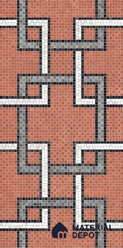Faux Mosaic Floor & Wall Tile TL 10843 H Garnet 4 ft x 2 ft Vitrified Granula Carving Matte Finish  - 9 mm | 4 Random Design | Suitable for Living Room, Bedroom, Dining, Kitchen & Bathroom
