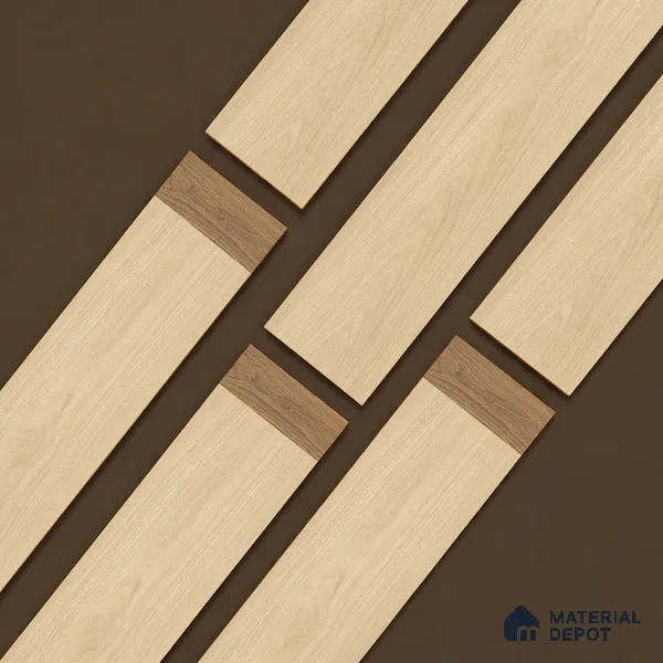 Wooden Look Floor Tile TL 10885 Marquetry Pine 4 ft x 8 inc Fusion Finish Vitrified Tile - 9 mm | 6 Random Design | Suitable For Living Room, Bedroom & Dining Area | 2-3 mm Spacer is Mandatory