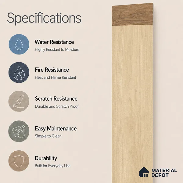 Wooden Look Floor Tile TL 10885 Marquetry Pine 4 ft x 8 inc Fusion Finish Vitrified Tile - 9 mm | 6 Random Design | Suitable For Living Room, Bedroom & Dining Area | 2-3 mm Spacer is Mandatory