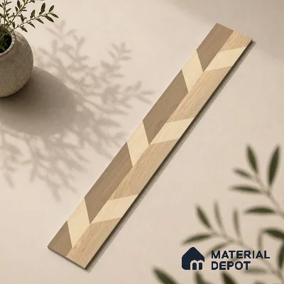 Wooden Look Floor Tile TL 10886 Shred Wood Decore 4 ft x 8 inc Fusion Finish Vitrified Tile - 9 mm | 4 Random Design | Suitable For Living Room, Bedroom & Dining Area | 2-3 mm Spacer is Mandatory