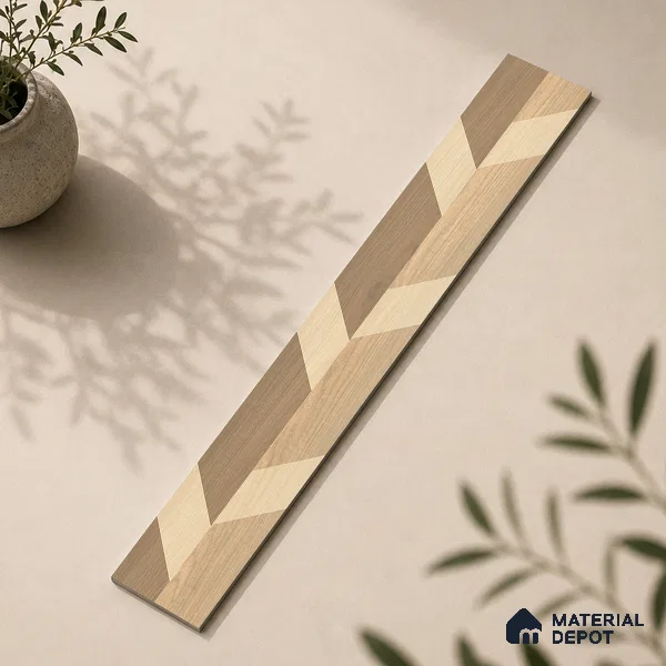 Wooden Look Floor Tile TL 10886 Shred Wood Decore 4 ft x 8 inc Fusion Finish Vitrified Tile - 9 mm | 4 Random Design | Suitable For Living Room, Bedroom & Dining Area | 2-3 mm Spacer is Mandatory