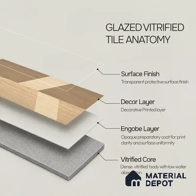 Wooden Look Floor Tile TL 10886 Shred Wood Decore 4 ft x 8 inc Fusion Finish Vitrified Tile - 9 mm | 4 Random Design | Suitable For Living Room, Bedroom & Dining Area | 2-3 mm Spacer is Mandatory