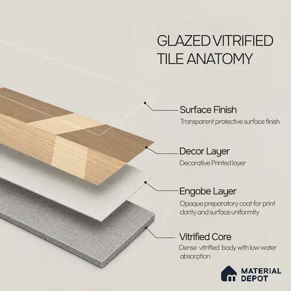 Wooden Look Floor Tile TL 10886 Shred Wood Decore 4 ft x 8 inc Fusion Finish Vitrified Tile - 9 mm | 4 Random Design | Suitable For Living Room, Bedroom & Dining Area | 2-3 mm Spacer is Mandatory