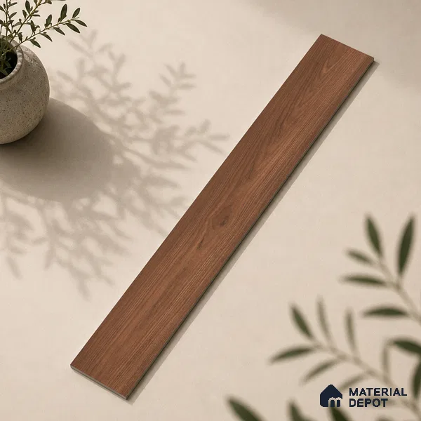 Wooden Look Floor Tile TL 10887 B Parquet Brown 4 ft x 8 inc Matte Finish Vitrified Tile - 9 mm | 6 Random Design | Suitable For Living Room, Bedroom & Dining Area | 2-3 mm Spacer is Mandatory
