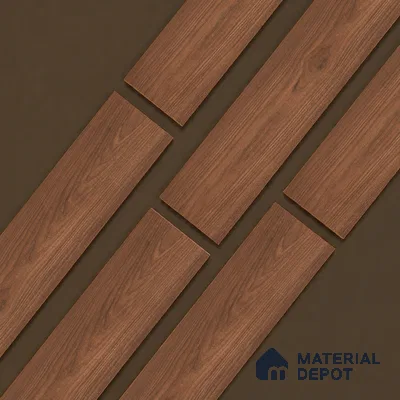Wooden Look Floor Tile TL 10887 B Parquet Brown 4 ft x 8 inc Matte Finish Vitrified Tile - 9 mm | 6 Random Design | Suitable For Living Room, Bedroom & Dining Area | 2-3 mm Spacer is Mandatory