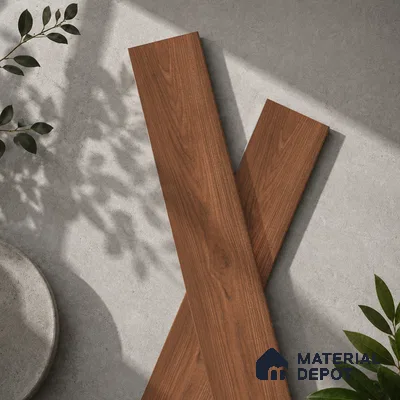 Wooden Look Floor Tile TL 10887 B Parquet Brown 4 ft x 8 inc Matte Finish Vitrified Tile - 9 mm | 6 Random Design | Suitable For Living Room, Bedroom & Dining Area | 2-3 mm Spacer is Mandatory