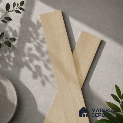 Wooden Look Floor Tile TL 10888 B Parquet Natural 4 ft x 8 inc Matte Finish Vitrified Tile - 9 mm | 6 Random Design | Suitable For Living Room, Bedroom & Dining Area | 2-3 mm Spacer is Mandatory