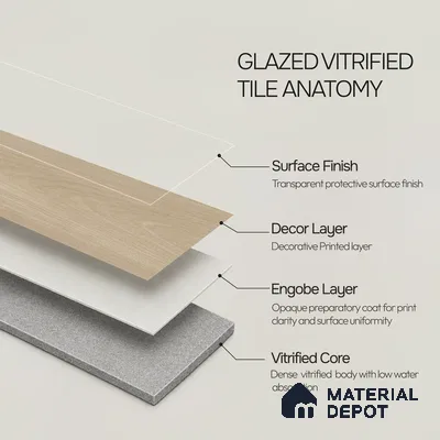 Wooden Look Floor Tile TL 10888 B Parquet Natural 4 ft x 8 inc Matte Finish Vitrified Tile - 9 mm | 6 Random Design | Suitable For Living Room, Bedroom & Dining Area | 2-3 mm Spacer is Mandatory