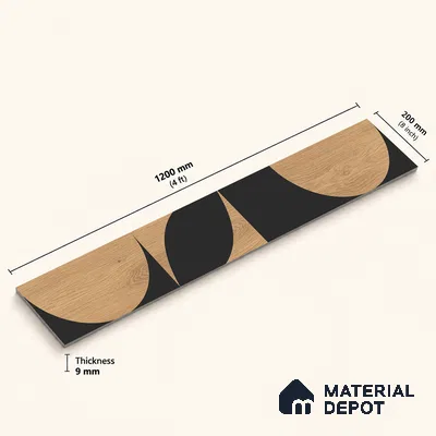 Wooden Look Floor Tile TL 10889 Blonde Wood Decore 4 ft x 8 inc Fusion Finish Vitrified Tile - 9 mm | 4 Random Design | Suitable For Living Room, Bedroom & Dining Area | 2-3 mm Spacer is Mandatory