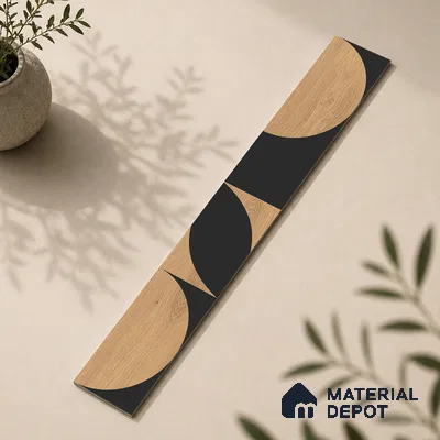 Wooden Look Floor Tile TL 10889 Blonde Wood Decore 4 ft x 8 inc Fusion Finish Vitrified Tile - 9 mm | 4 Random Design | Suitable For Living Room, Bedroom & Dining Area | 2-3 mm Spacer is Mandatory