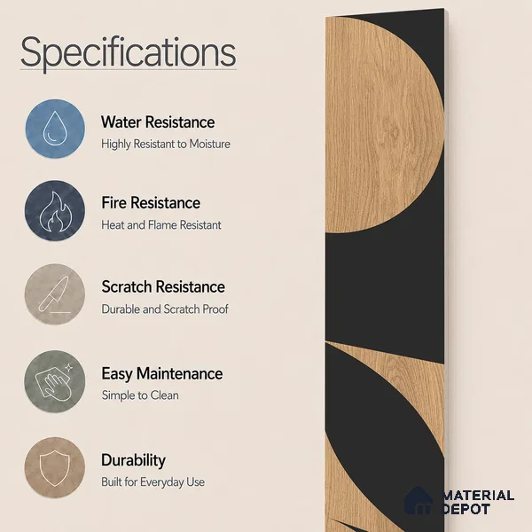 Wooden Look Floor Tile TL 10889 Blonde Wood Decore 4 ft x 8 inc Fusion Finish Vitrified Tile - 9 mm | 4 Random Design | Suitable For Living Room, Bedroom & Dining Area | 2-3 mm Spacer is Mandatory