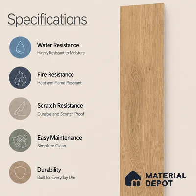 Wooden Look Floor Tile TL 10889 B Blonde Wood 4 ft x 8 inc Matte Finish Vitrified Tile - 9 mm | 8 Random Design | Suitable For Living Room, Bedroom & Dining Area | 2-3 mm Spacer is Mandatory