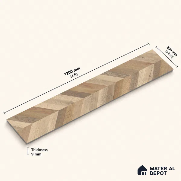 Wooden Look Floor Tile TL 10890 Axilam Wood Beige 4 ft x 8 inc Matte Finish Vitrified Tile - 9 mm | 5 Random Design | Suitable For Living Room, Bedroom & Dining Area | 2-3 mm Spacer is Mandatory