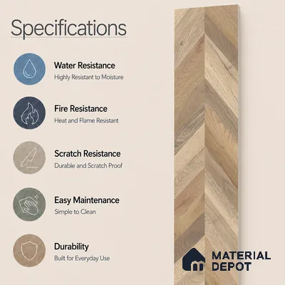 Wooden Look Floor Tile TL 10890 Axilam Wood Beige 4 ft x 8 inc Matte Finish Vitrified Tile - 9 mm | 5 Random Design | Suitable For Living Room, Bedroom & Dining Area | 2-3 mm Spacer is Mandatory