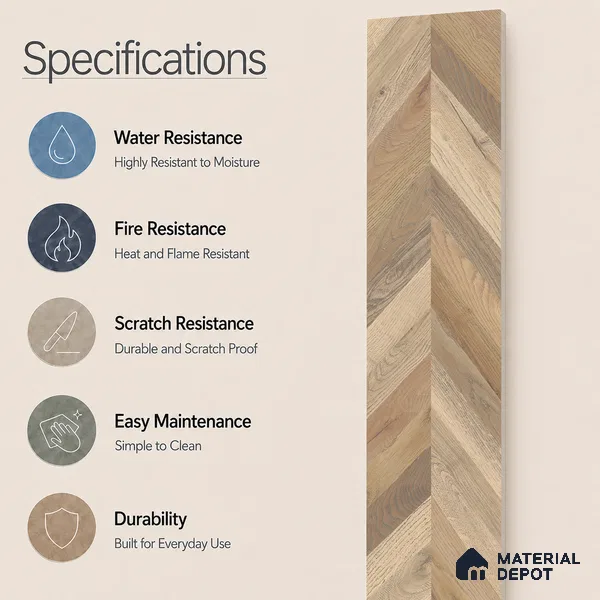 Wooden Look Floor Tile TL 10890 Axilam Wood Beige 4 ft x 8 inc Matte Finish Vitrified Tile - 9 mm | 5 Random Design | Suitable For Living Room, Bedroom & Dining Area | 2-3 mm Spacer is Mandatory