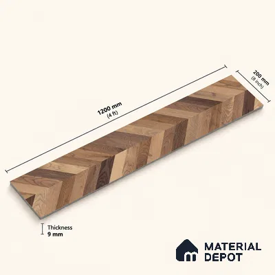 Wooden Look Floor Tile TL 10890 B Axilam Wood Brown 4 ft x 8 inc Matte Finish Vitrified Tile - 9 mm | 5 Random Design | Suitable For Living Room, Bedroom & Dining Area | 2-3 mm Spacer is Mandatory