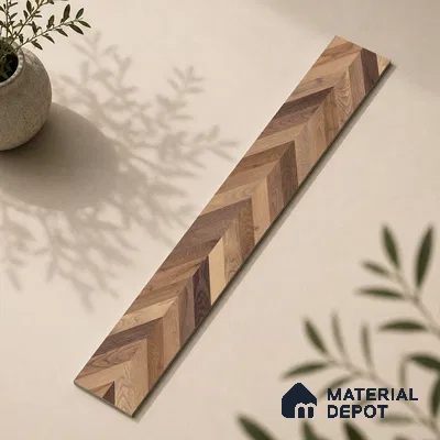 Wooden Look Floor Tile TL 10890 B Axilam Wood Brown 4 ft x 8 inc Matte Finish Vitrified Tile - 9 mm | 5 Random Design | Suitable For Living Room, Bedroom & Dining Area | 2-3 mm Spacer is Mandatory