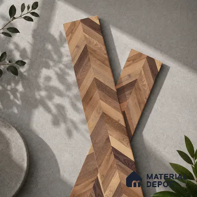 Wooden Look Floor Tile TL 10890 B Axilam Wood Brown 4 ft x 8 inc Matte Finish Vitrified Tile - 9 mm | 5 Random Design | Suitable For Living Room, Bedroom & Dining Area | 2-3 mm Spacer is Mandatory