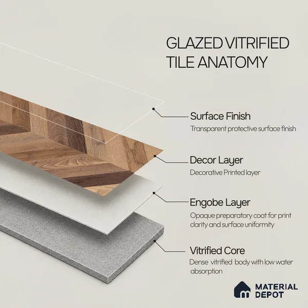 Wooden Look Floor Tile TL 10890 B Axilam Wood Brown 4 ft x 8 inc Matte Finish Vitrified Tile - 9 mm | 5 Random Design | Suitable For Living Room, Bedroom & Dining Area | 2-3 mm Spacer is Mandatory