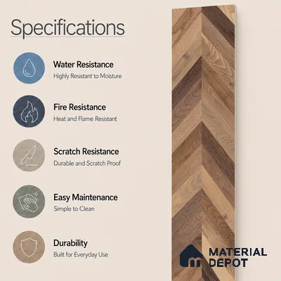 Wooden Look Floor Tile TL 10890 B Axilam Wood Brown 4 ft x 8 inc Matte Finish Vitrified Tile - 9 mm | 5 Random Design | Suitable For Living Room, Bedroom & Dining Area | 2-3 mm Spacer is Mandatory