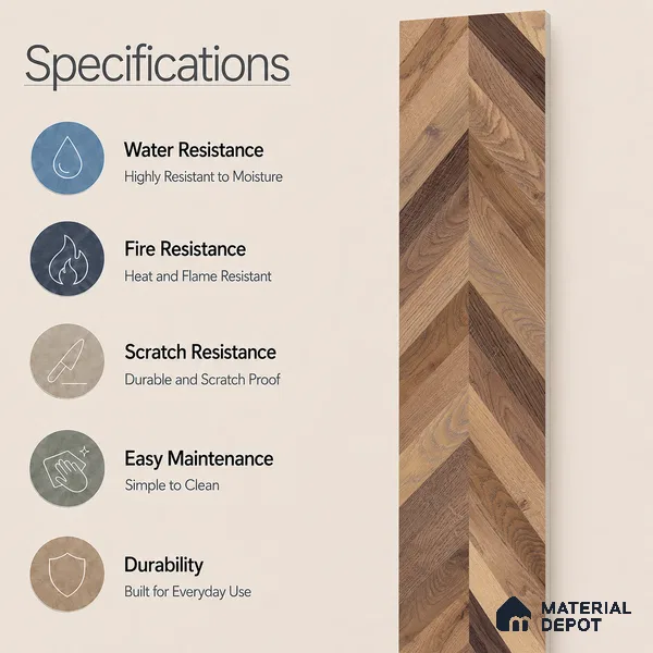 Wooden Look Floor Tile TL 10890 B Axilam Wood Brown 4 ft x 8 inc Matte Finish Vitrified Tile - 9 mm | 5 Random Design | Suitable For Living Room, Bedroom & Dining Area | 2-3 mm Spacer is Mandatory