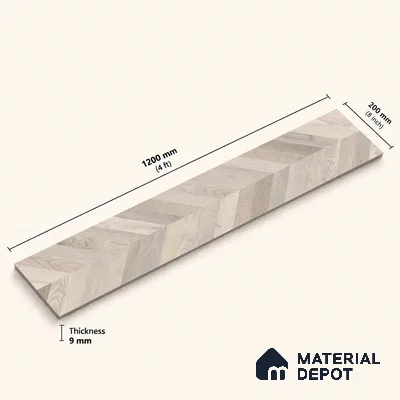 Wooden Look Floor Tile TL 10890 C Axilam Wood Pearl 4 ft x 8 inc Matte Finish Vitrified Tile - 9 mm | 5 Random Design | Suitable For Living Room, Bedroom & Dining Area | 2-3 mm Spacer is Mandatory