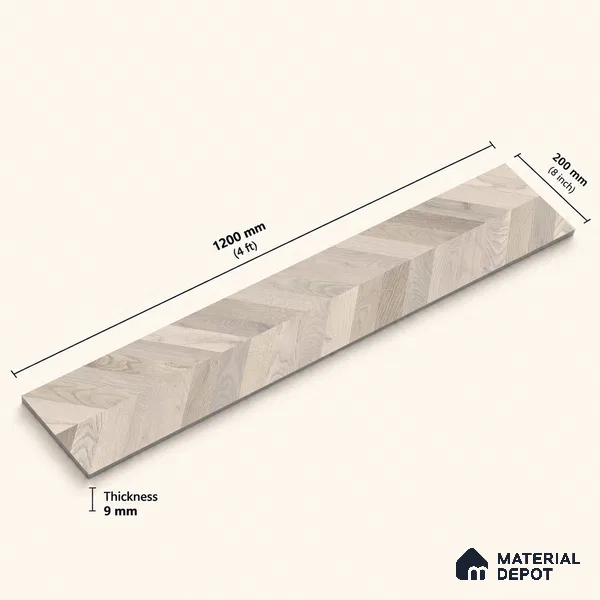 Wooden Look Floor Tile TL 10890 C Axilam Wood Pearl 4 ft x 8 inc Matte Finish Vitrified Tile - 9 mm | 5 Random Design | Suitable For Living Room, Bedroom & Dining Area | 2-3 mm Spacer is Mandatory