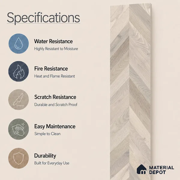 Wooden Look Floor Tile TL 10890 C Axilam Wood Pearl 4 ft x 8 inc Matte Finish Vitrified Tile - 9 mm | 5 Random Design | Suitable For Living Room, Bedroom & Dining Area | 2-3 mm Spacer is Mandatory