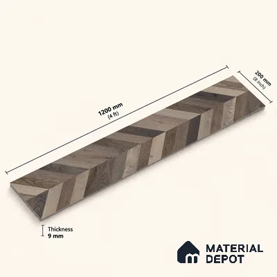 Wooden Look Floor Tile TL 10890 D Axilam Wood Choco 4 ft x 8 inc Matte Finish Vitrified Tile - 9 mm | 5 Random Design | Suitable For Living Room, Bedroom & Dining Area | 2-3 mm Spacer is Mandatory